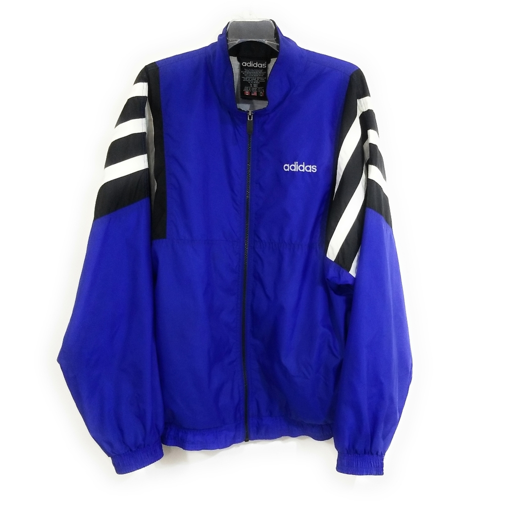 ADIDAS Vintage Cobalt Blue Windbreaker Size L XL